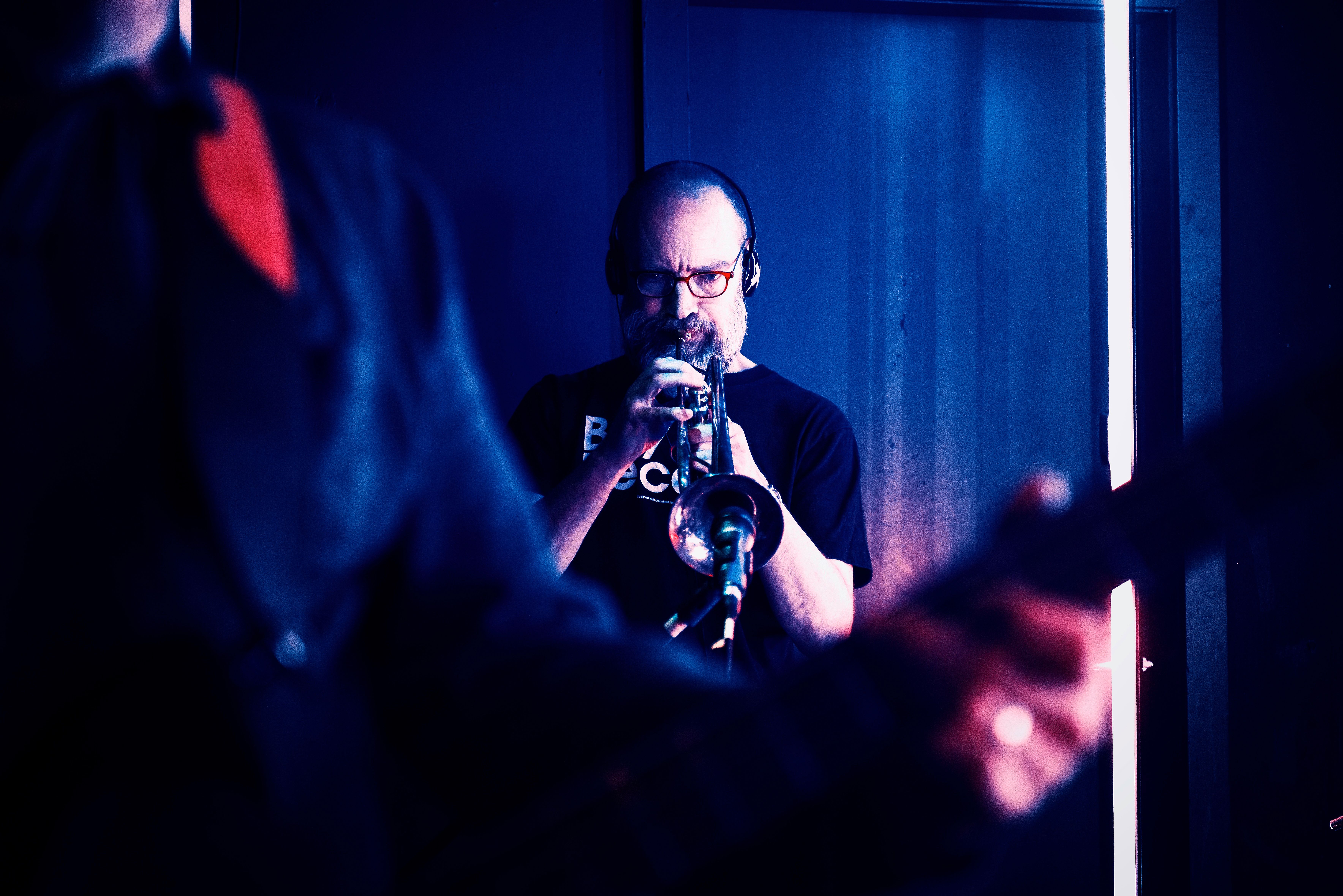 Jimmy playing trumpet